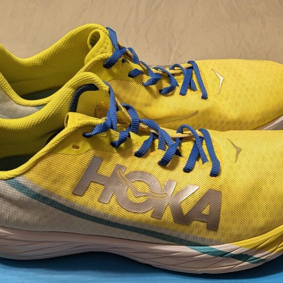 Hoka One One Men’s Rocket X Blue Glass Evening Primrose Size 12 - Picture 6 of 11